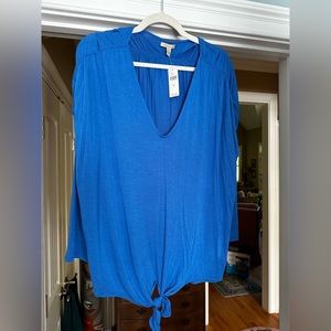 Royal blue relaxed fit shirt , silky feel